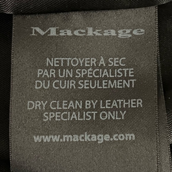 Mackage Dale Black Trench Coat with Leather Sleeves - Picture 12 of 13